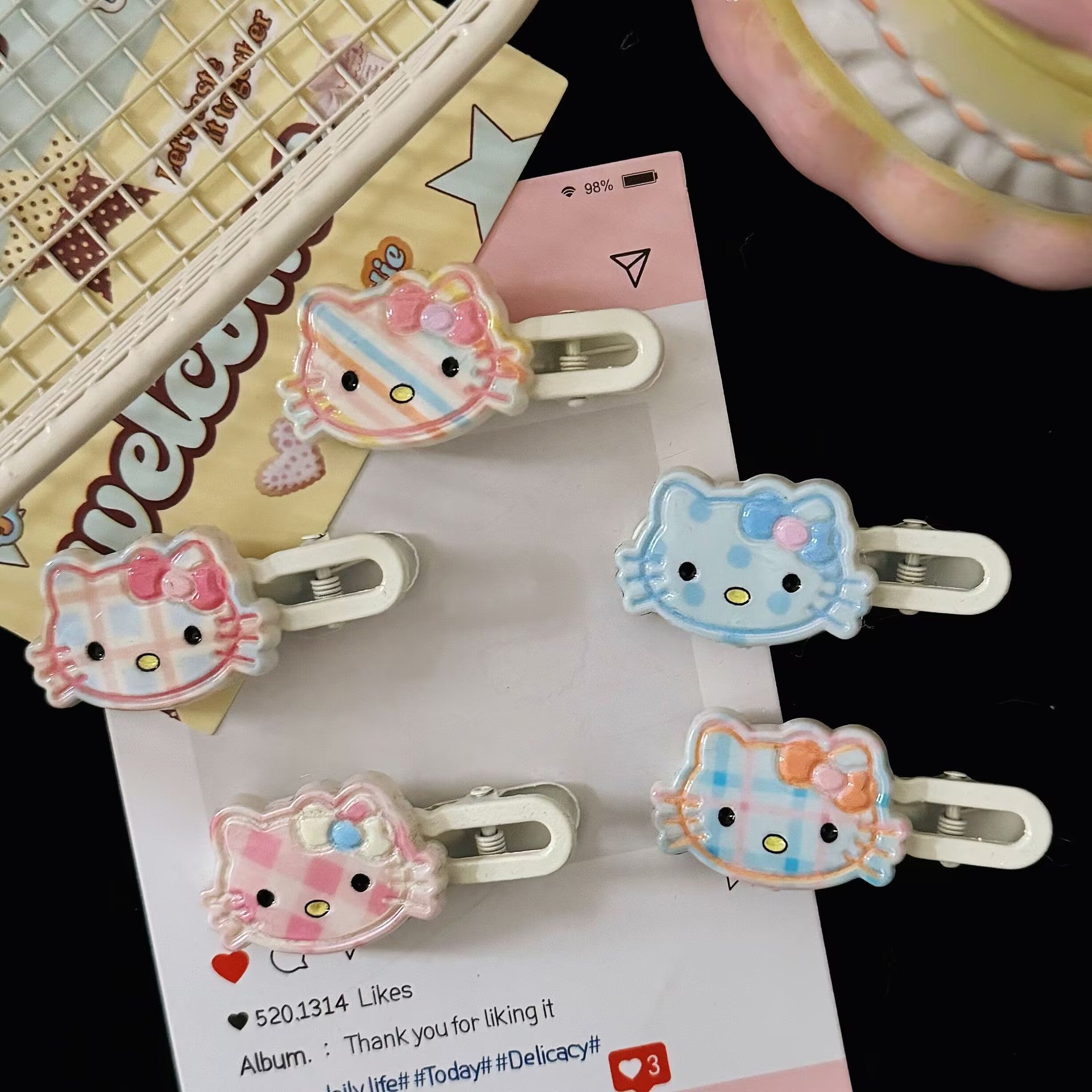 繽紛貓咪波浪髮夾－商品主圖｜https://igowo.tw/