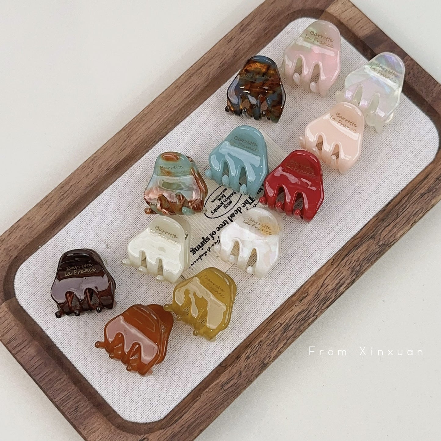 醋酸板材簡約鯊魚夾－酒紅款細節｜https://igowo.tw/
