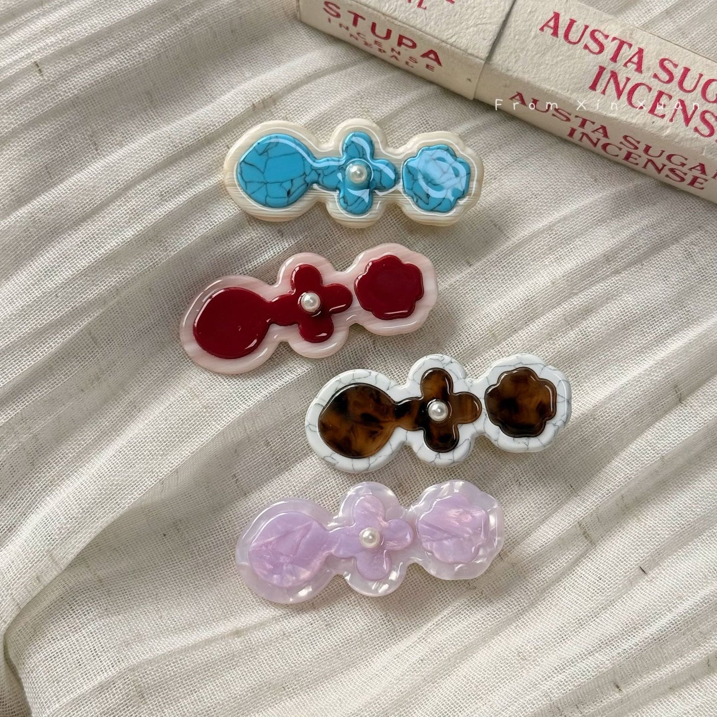 彩色醋酸板材花朵髮夾－商品主圖｜https://igowo.tw/