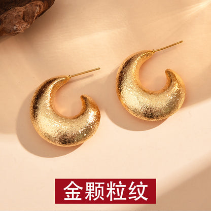金屬拉絲磨砂耳釘