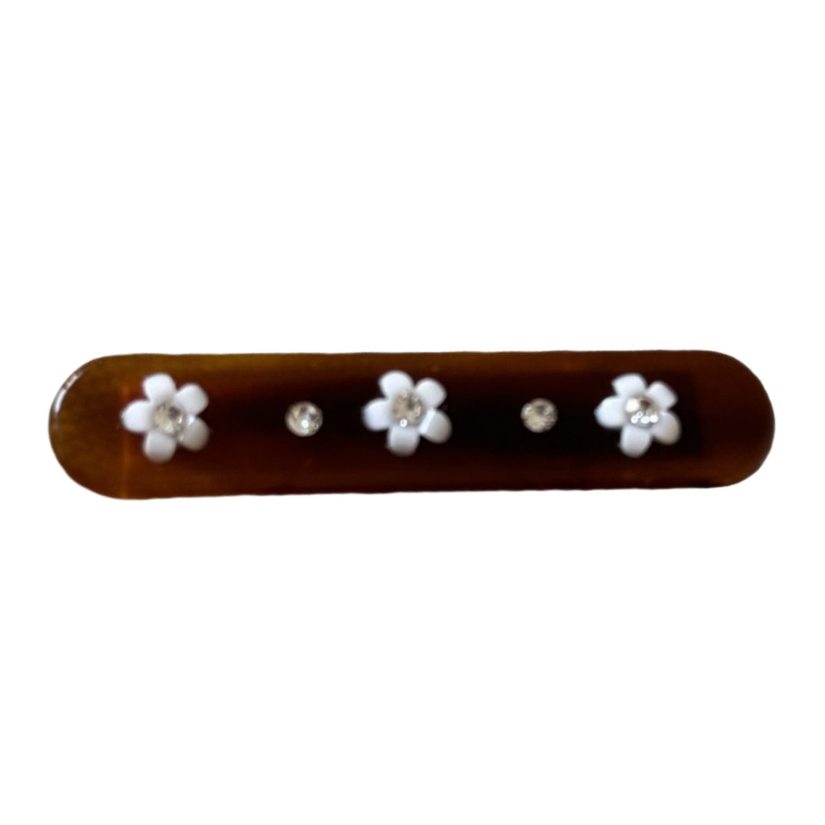 鋯石花朵一字鑲鑽髮夾－細節特寫3｜https://igowo.tw/