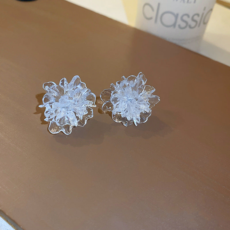 銀針法式花朵愛心珍珠耳釘優雅高級感復古耳環小眾氣質新款耳飾女