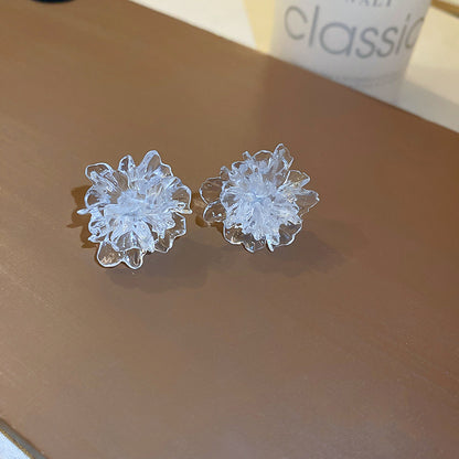 銀針法式花朵愛心珍珠耳釘優雅高級感復古耳環小眾氣質新款耳飾女