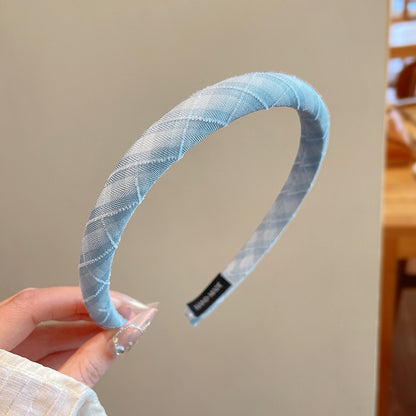 藍色波點簡約髮箍