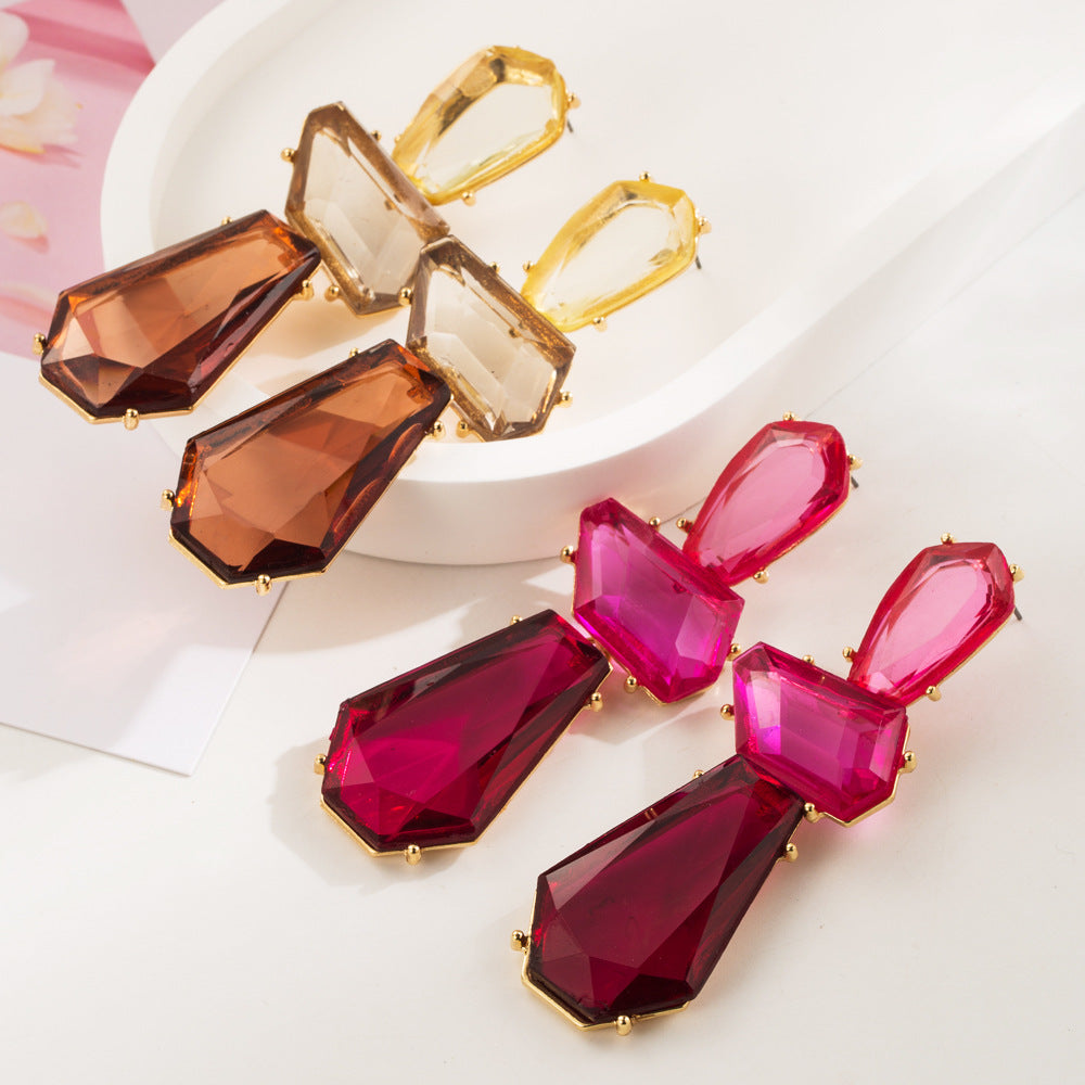 樹脂不規則多層耳環－黑色款細節2｜https://igowo.tw/