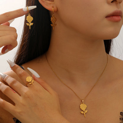 不鏽鋼花朵流蘇項鍊－細節特寫9｜https://igowo.tw/