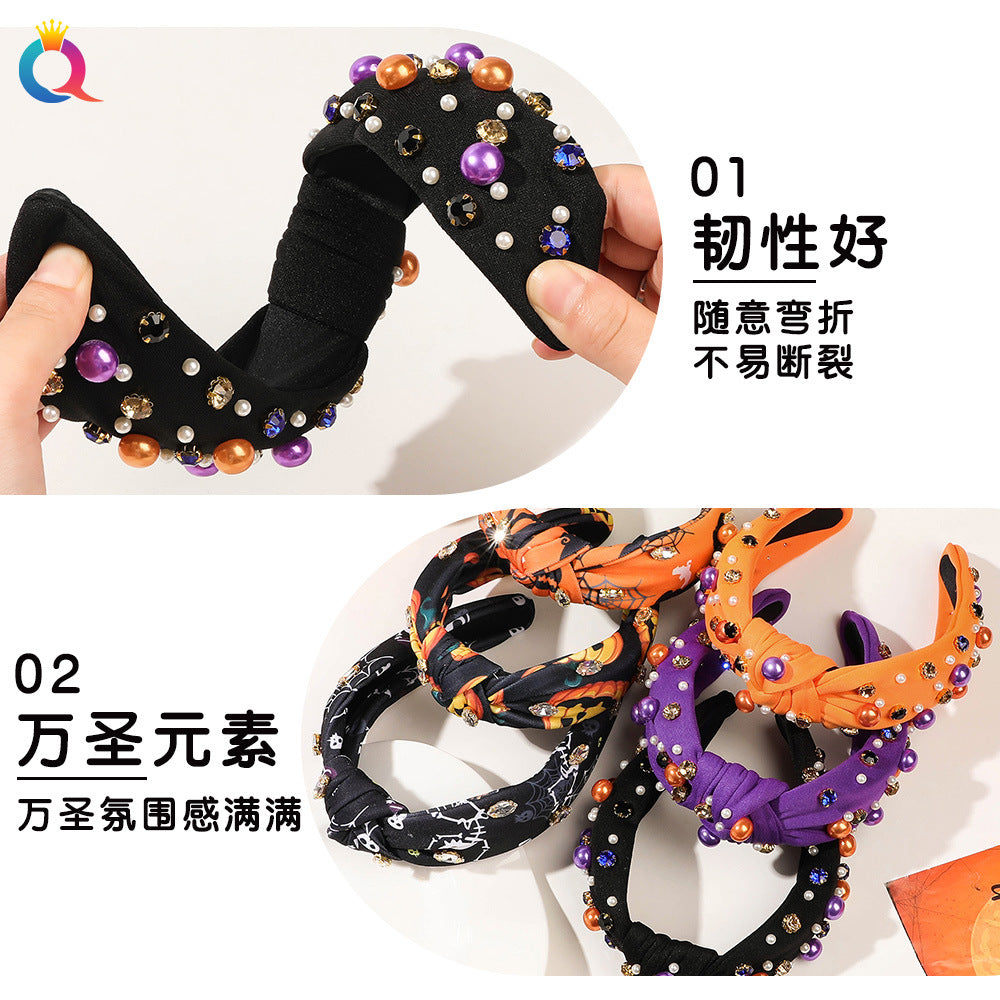珍珠鑲鑽髮箍－第二視角實拍｜https://igowo.tw/