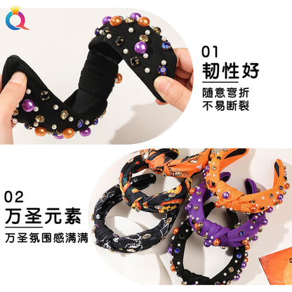 珍珠鑲鑽髮箍－第二視角實拍｜https://igowo.tw/