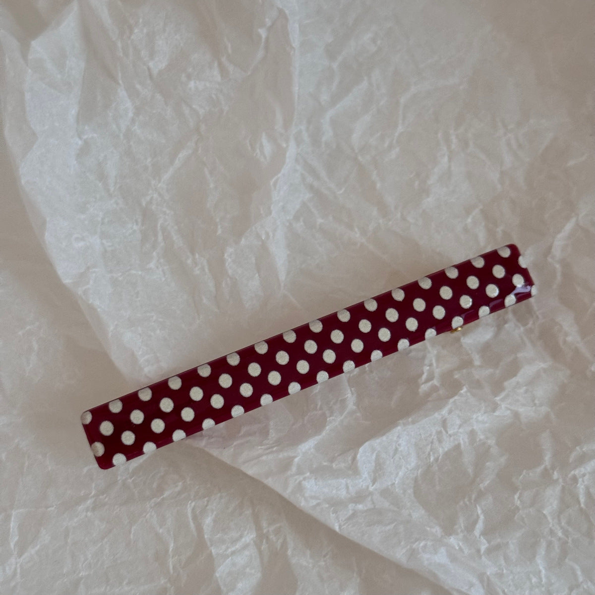 波點一字小巧簡約髮夾