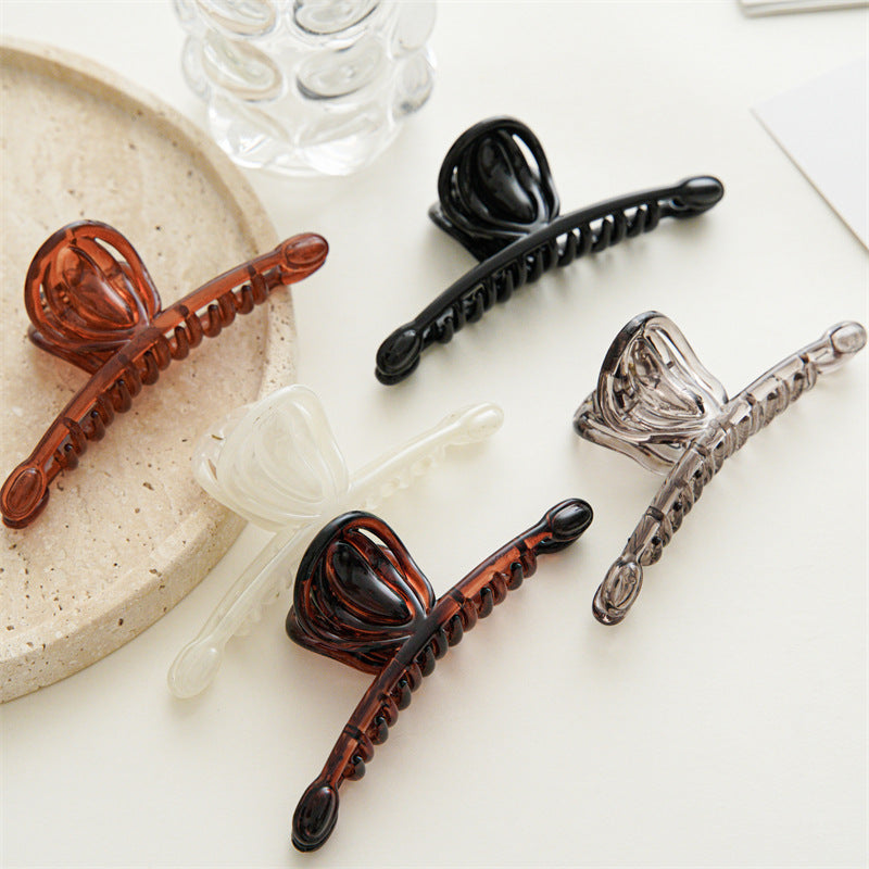 棕色復古鯊魚夾－商品主圖｜https://igowo.tw/