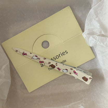棕色金屬豹紋貓咪髮夾