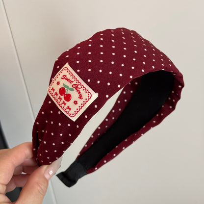 紅色格紋波點髮圈
