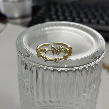 鋯石蝴蝶戒指－啞黑M-071款細節18｜https://igowo.tw/