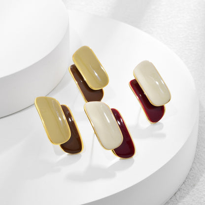 紅色不規則復古耳環－第二視角實拍｜https://igowo.tw/