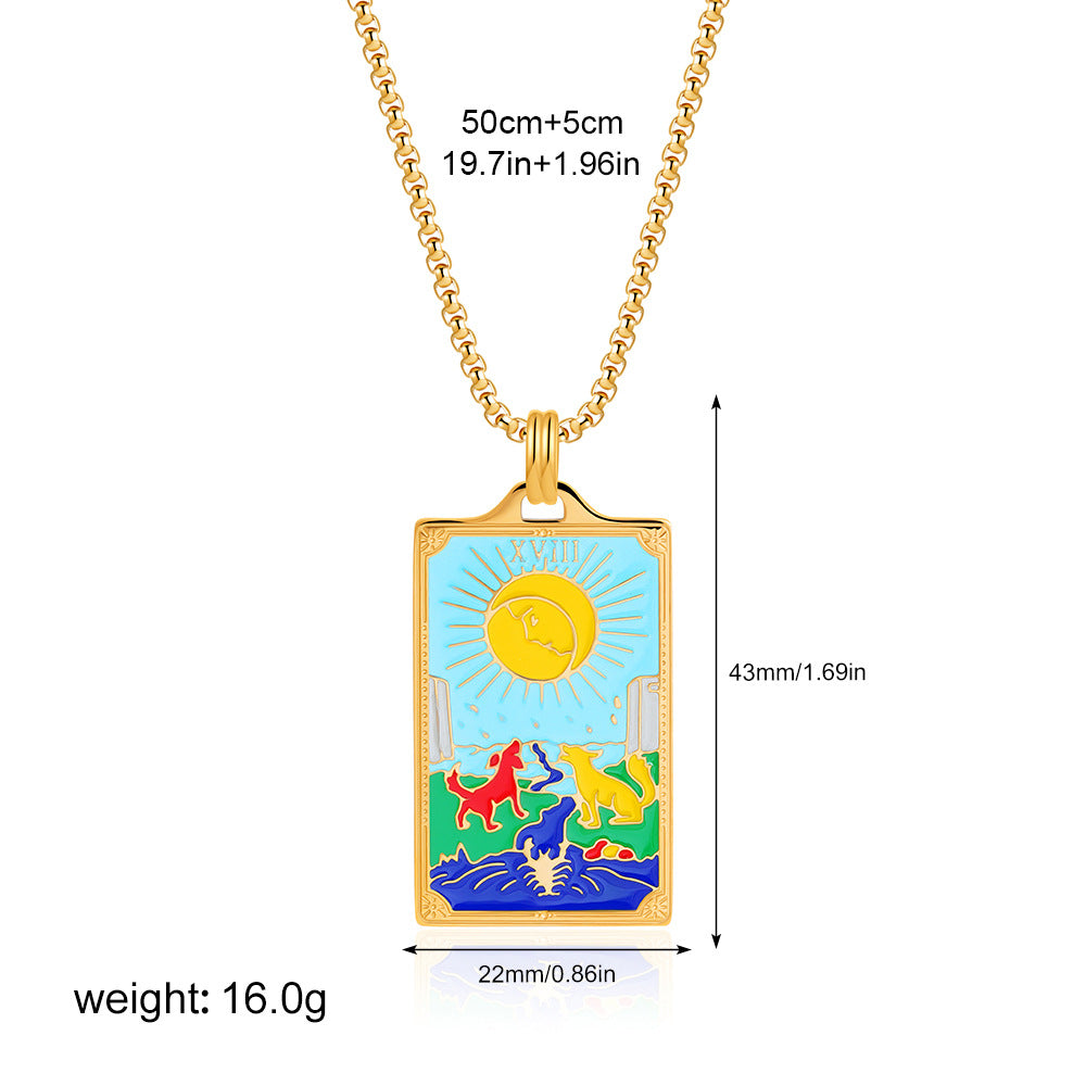 彩色星星方形墜飾項鍊－細節特寫31｜https://igowo.tw/