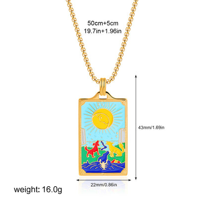 彩色星星方形墜飾項鍊－細節特寫31｜https://igowo.tw/