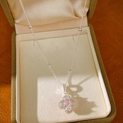 鋯石幸運草雙面項鍊