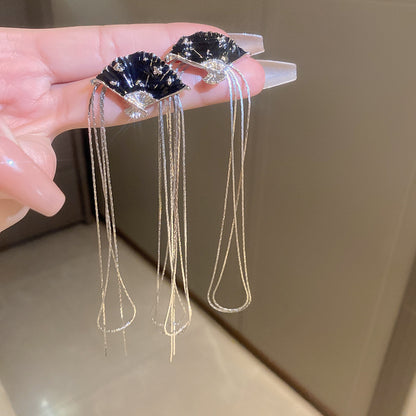 銀針幾何鏤空圓形纏繞吊墜耳環歐美夸張個性耳墜小眾高級感耳飾女