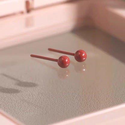 陶瓷簡約耳釘－紫色~陶瓷耳釘款細節｜https://igowo.tw/