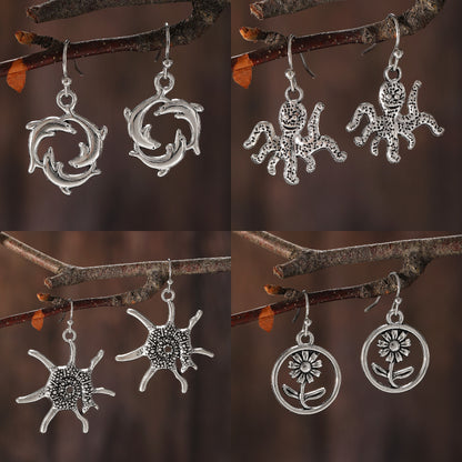 海星花朵復古耳環－細節特寫2｜https://igowo.tw/