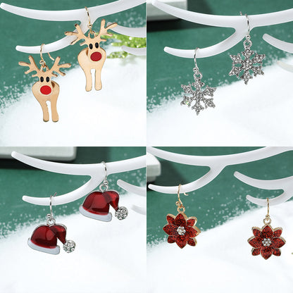 琺瑯雪花小鹿耳環－細節特寫1｜https://igowo.tw/