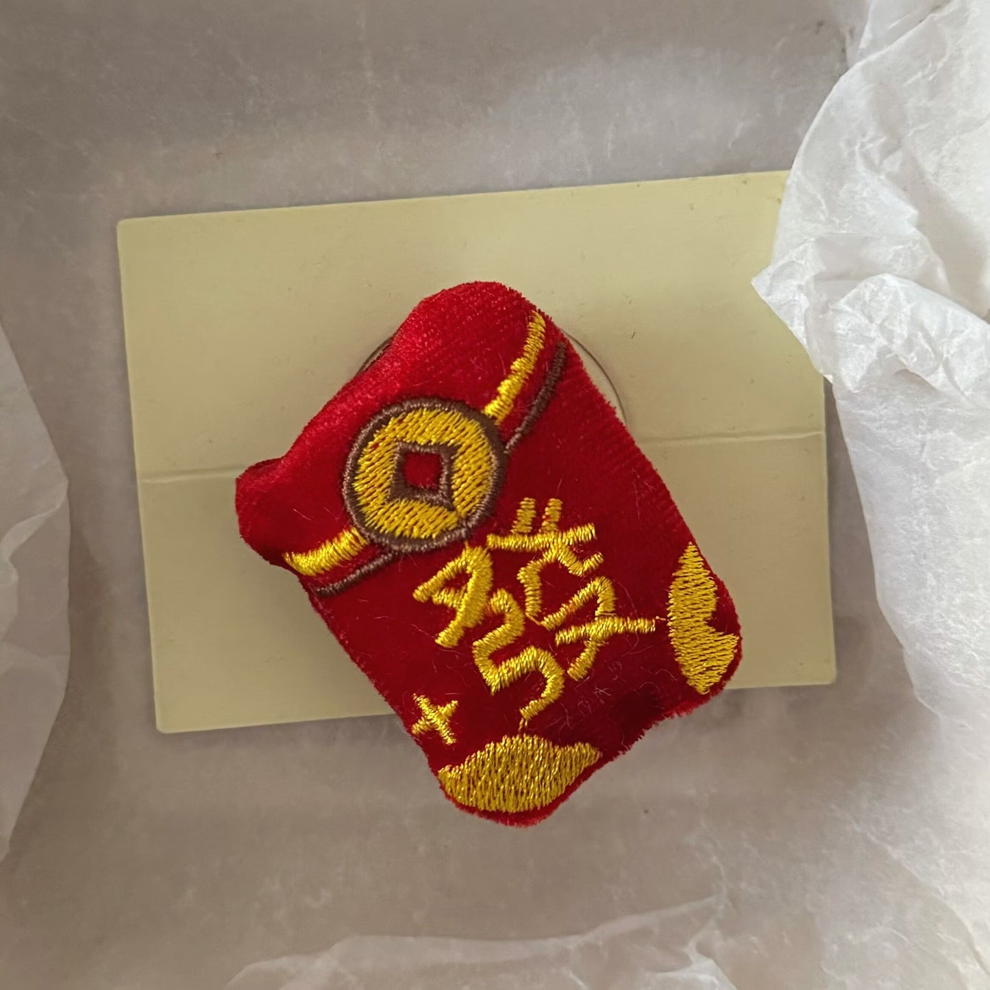 紅色絨面髮夾