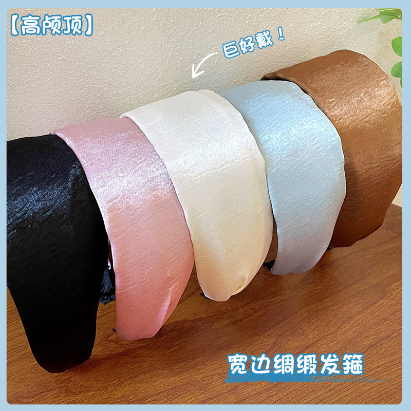 寬版簡約髮箍－米白款實拍｜https://igowo.tw/