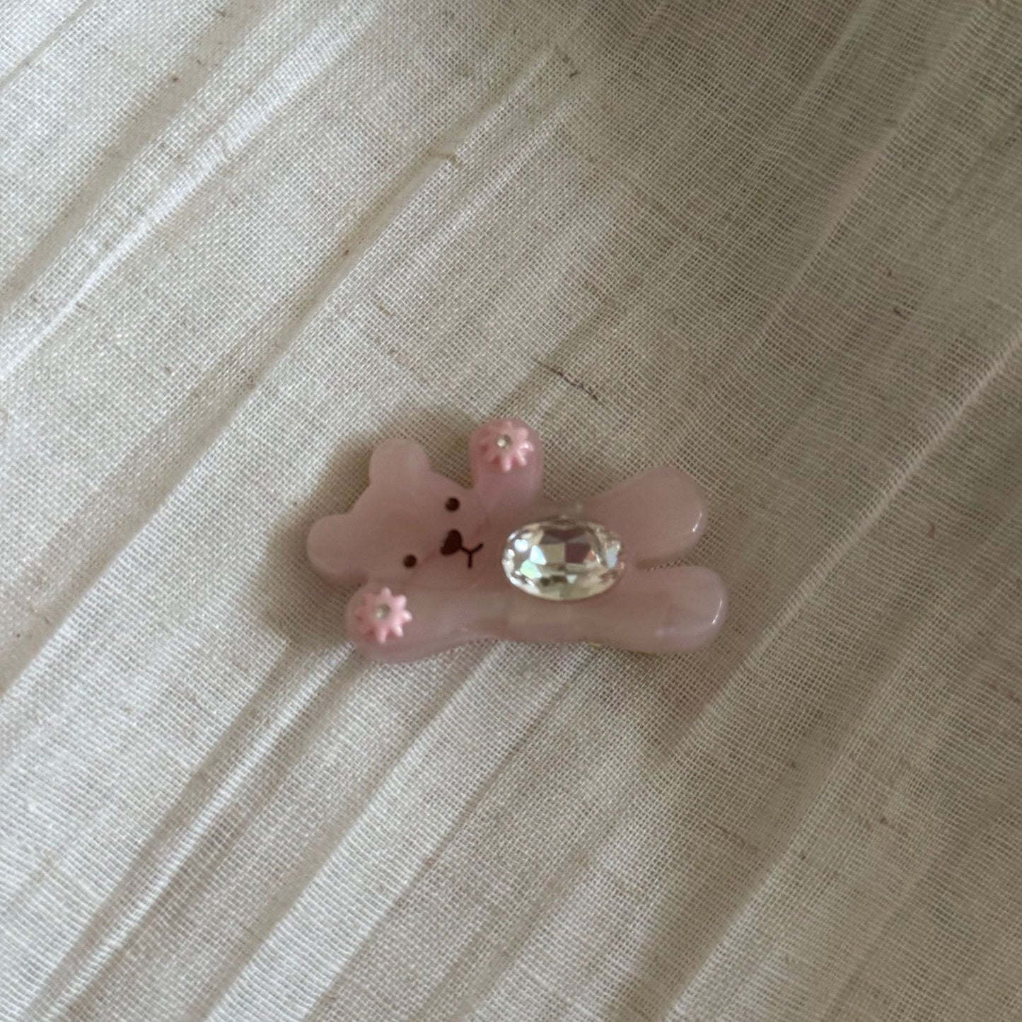 醋酸板材鋯石小熊髮夾