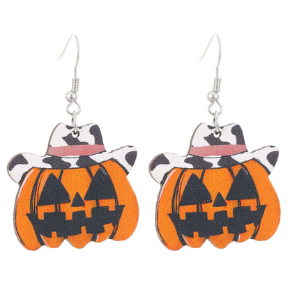 木質南瓜卡通垂墜耳環－細節特寫5｜https://igowo.tw/