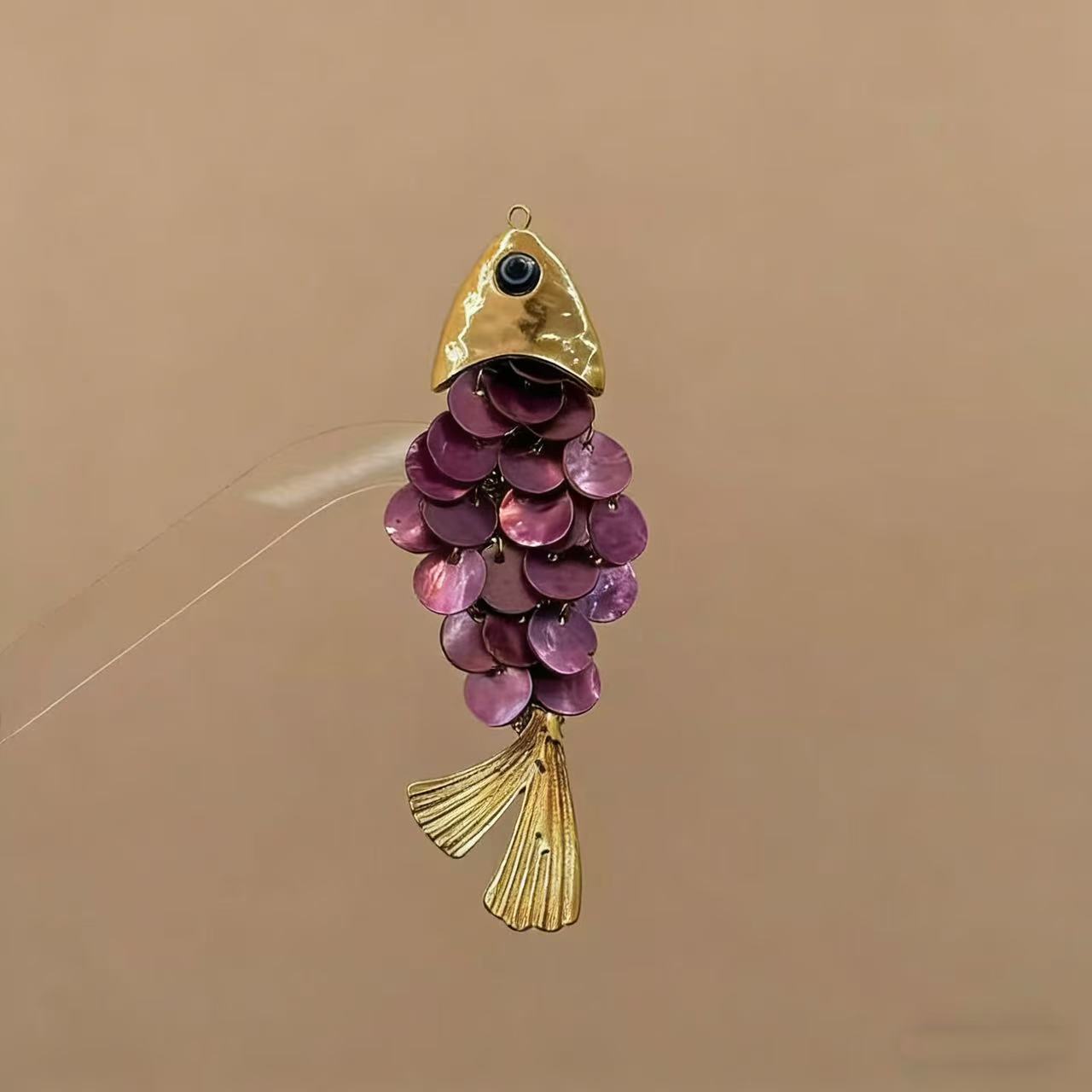 貝殼魚尾流蘇復古髮夾