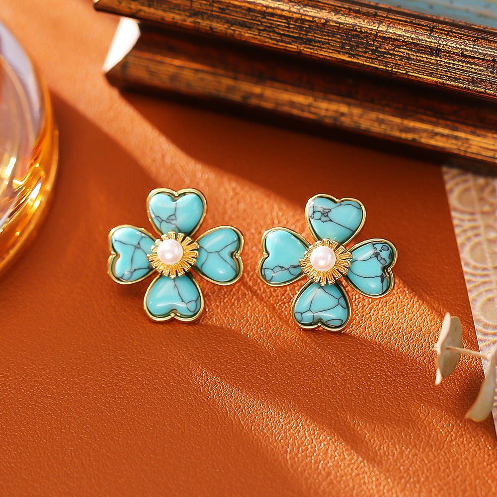 幸運草復古簡約耳釘