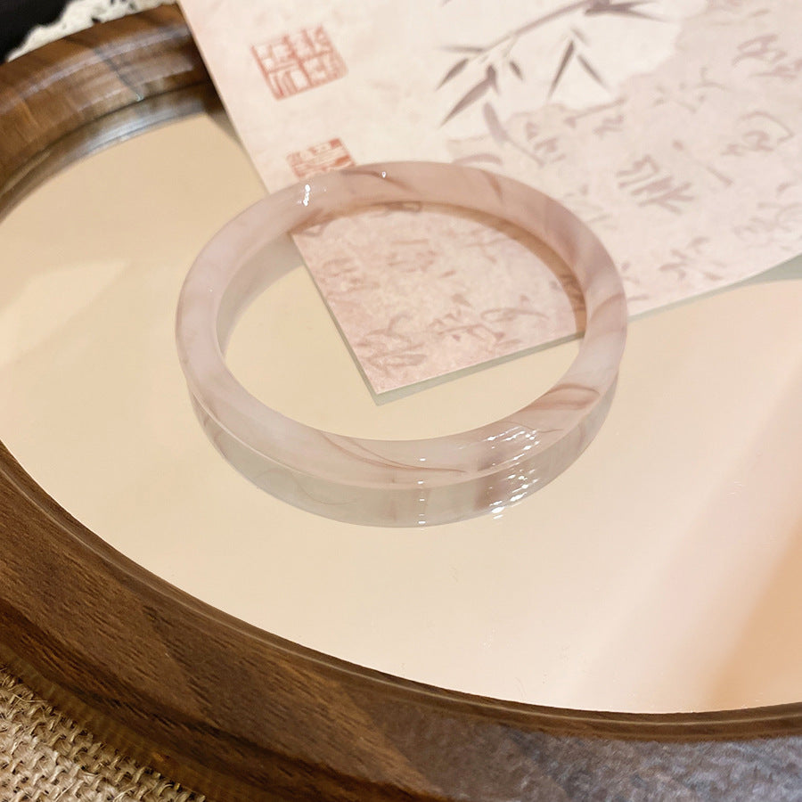 一步一響玉髓暈染圓條手鐲2026新款清冷感手環氣質輕奢高級感手飾