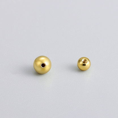 S925 螺絲針耳釘螺絲球堵耳堵配件鍍K金