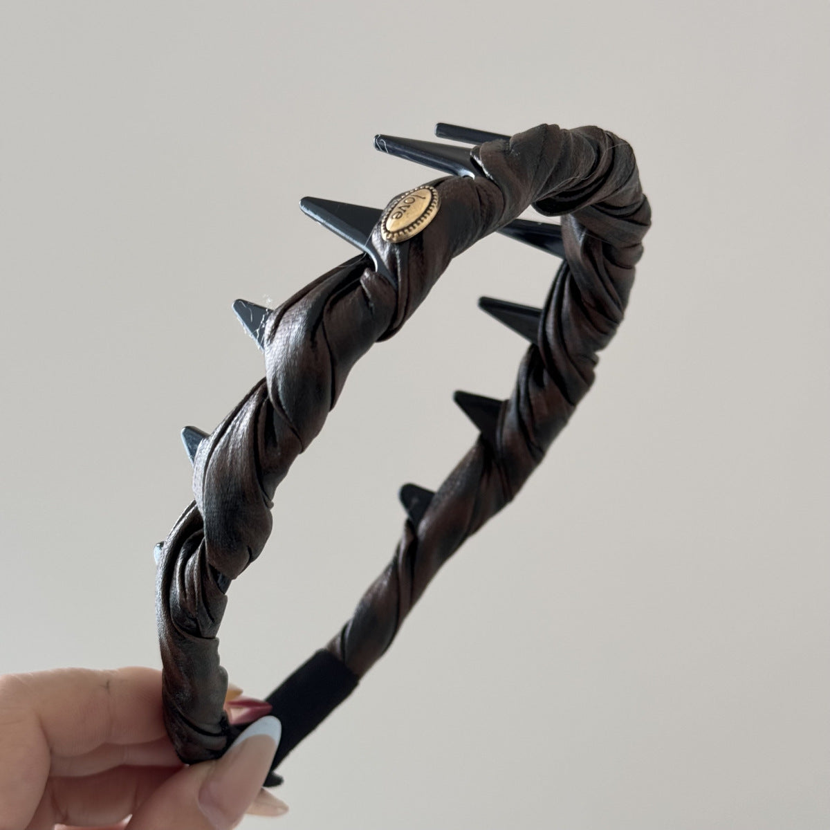 皮革蝴蝶結髮夾