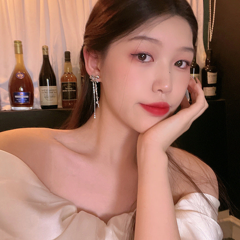 韓系小眾高級感流蘇耳環