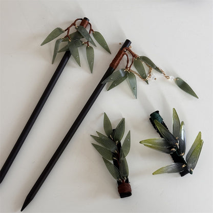 流蘇復古髮夾－薄竹葉髮夾款實拍｜https://igowo.tw/