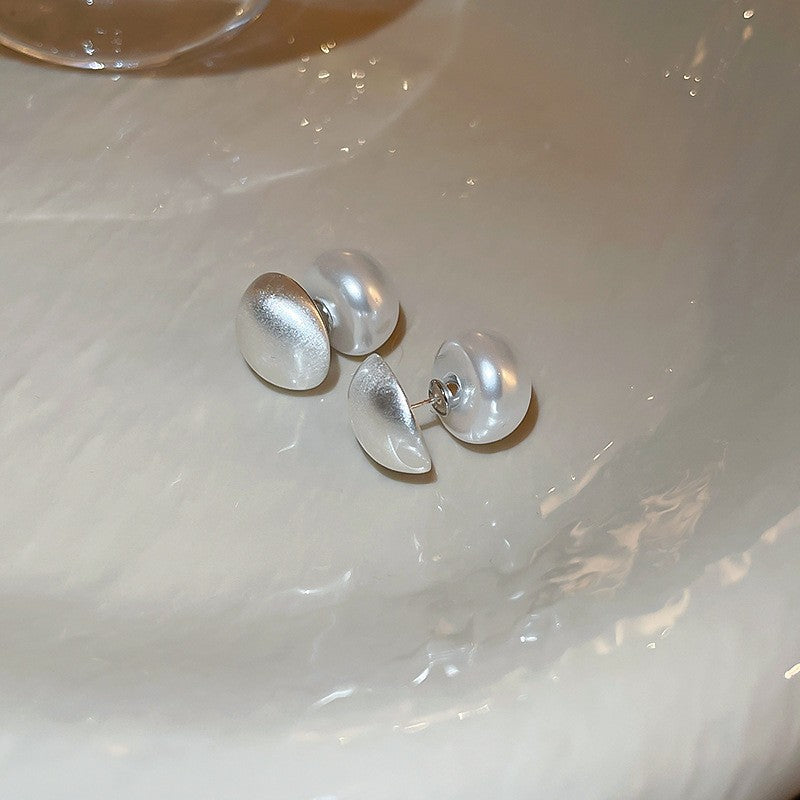 銀針超閃鋯石珍珠幾何圓形花朵耳環簡約個性耳釘小眾設計感耳飾女