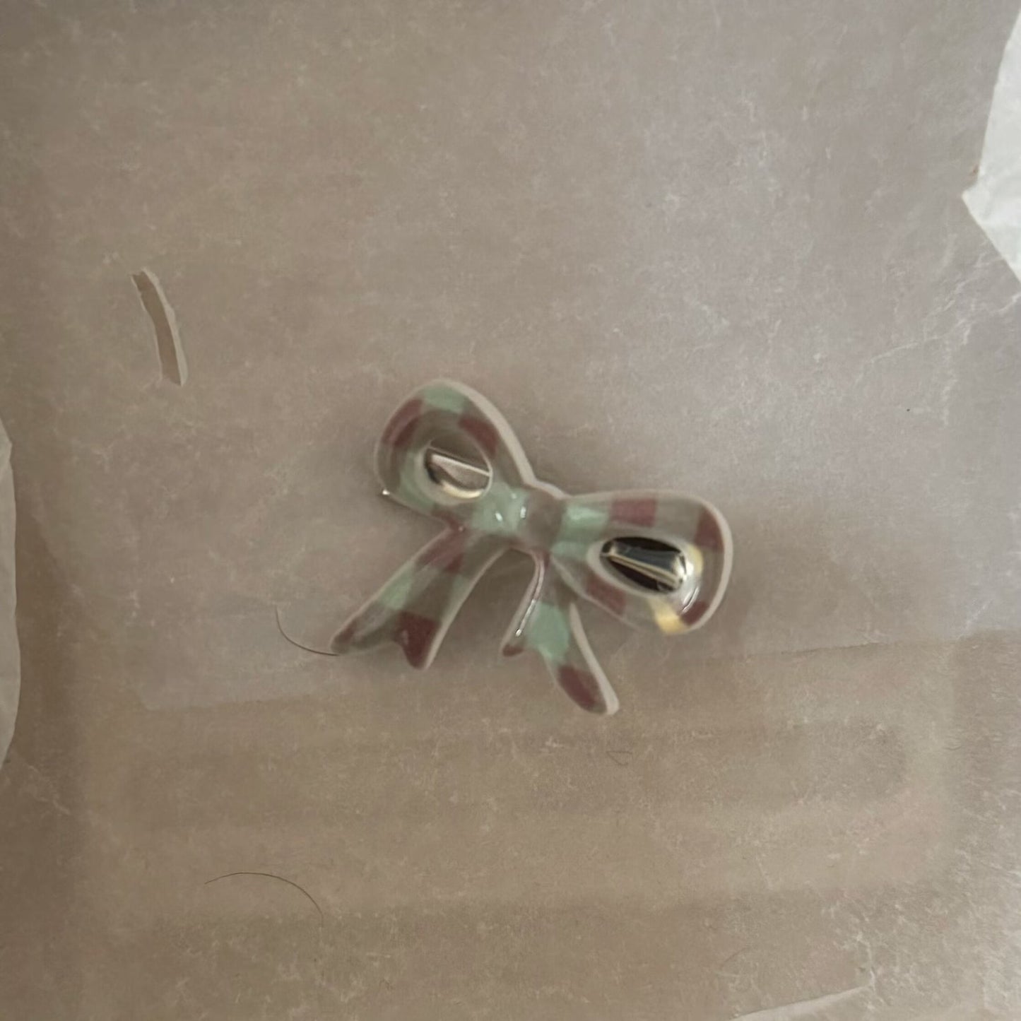 棕色領結簡約髮夾