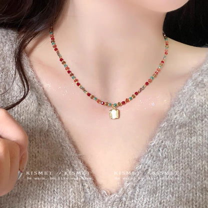 彩色水晶墜飾項鍊－商品主圖｜https://igowo.tw/