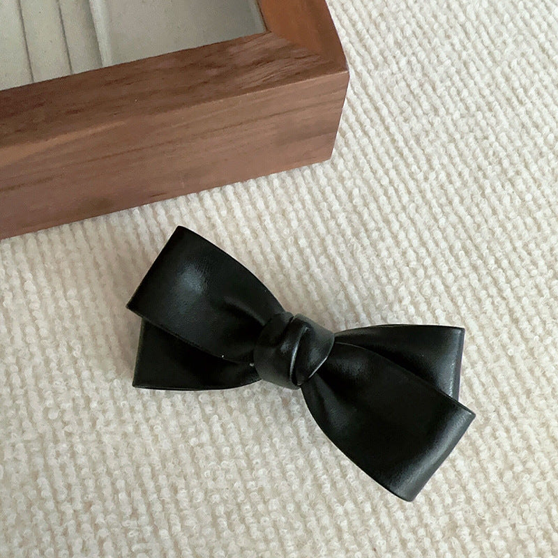 棕色蝴蝶結髮夾