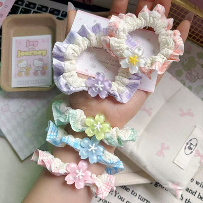 彩色櫻花髮圈－第二視角實拍｜https://igowo.tw/