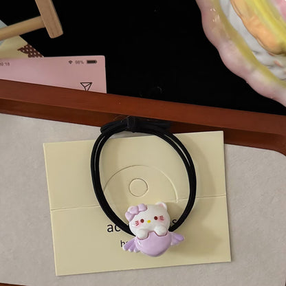 黑色貓咪翅膀髮圈