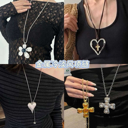 樹脂花朵圓形墜飾項鍊－商品主圖｜https://igowo.tw/