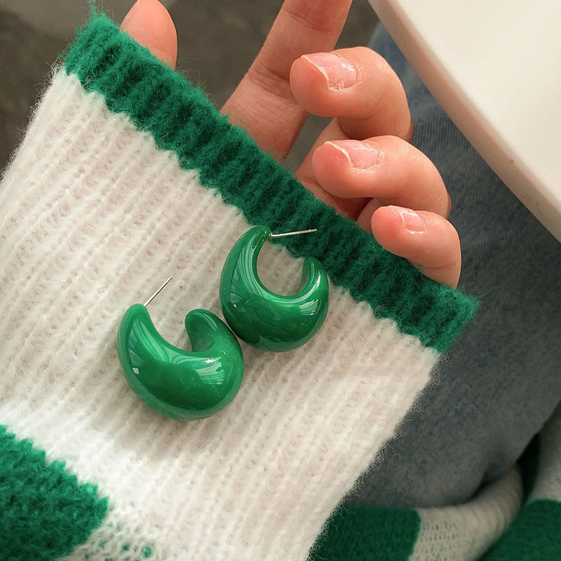 銀針字母U形復古耳環－商品主圖｜https://igowo.tw/