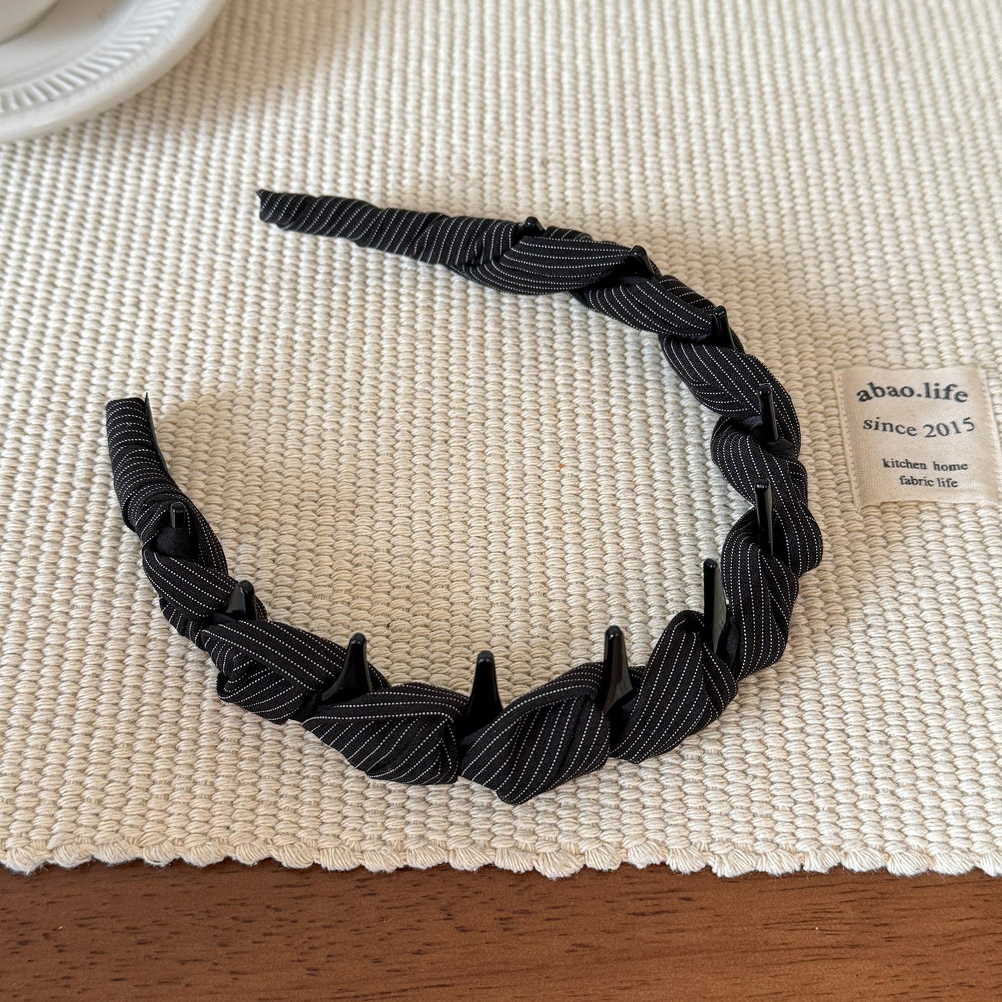 格紋波浪髮箍