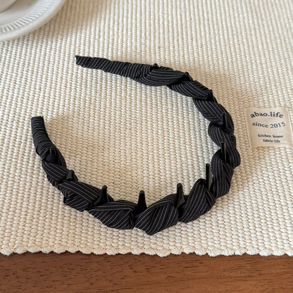 格紋波浪髮箍