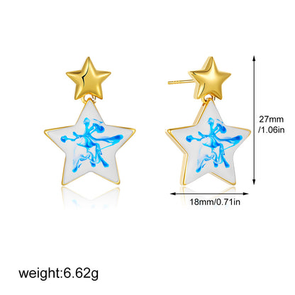 金色琺瑯復古耳環－細節特寫5｜https://igowo.tw/