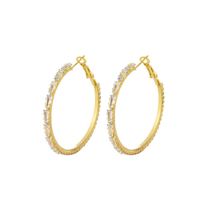 鋯石圓圈誇張耳環－細節特寫3｜https://igowo.tw/