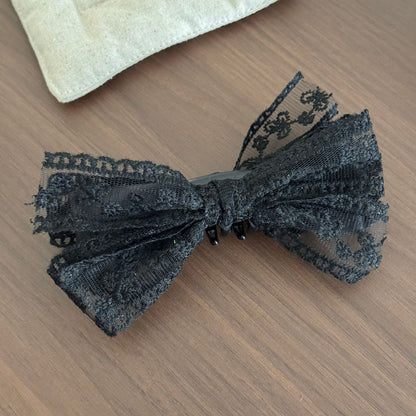 蕾絲蝴蝶結刺繡髮夾