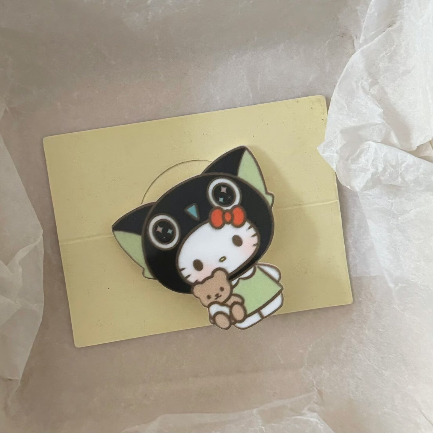 黑色壓克力貓咪髮夾